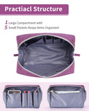 Narwey Large Makeup Bag Travel Cosmetic Bag Organizer Toiletry Bag Make Up Bags Zipper Pouch for Women (Large, Purple)