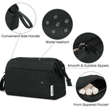 Narwey Makeup Bag Women Wide - open Make up Bag Travel Cosmetic Bag Organizer Toiletry Bag for Cosmetics Toiletries Accessories (Black)