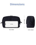 Narwey Travel Makeup Bag for Women Girl, Quilted Black Makeup Bag Cosmetic Make Up Organizer Bags with Compartments, Travel Toiletry Bag for Toiletries (Black)