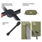 Naturehike YL01 Snap Camping Chair, 1 Second Setup Frame, 441lb Capacity Camp Chair, Portable & Lightweight Backpacking Chair