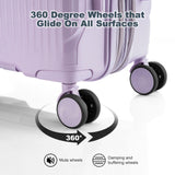 Nazhura Luggage Set, 3 - Piece Hardside Suitcase Set, 20 - inch Carry On, 24 - inch, 28 - inch Luggage (Purple)