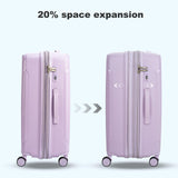 Nazhura Luggage Set, 3 - Piece Hardside Suitcase Set, 20 - inch Carry On, 24 - inch, 28 - inch Luggage (Purple)