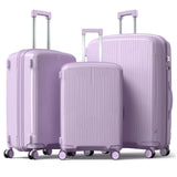 Nazhura Luggage Set, 3-Piece Hardside Suitcase Set, 20-inch Carry On, 24-inch, 28-inch Luggage (Purple)
