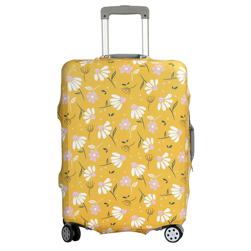 nbnhxnff Travel Luggage Cover Protector Stretchable,Washable&Anti - Scratch,Fits 18 - 32 Inch case (Yellow flower, XL(29 - 32 inch))