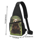 NCMDNWAUCK Chest Bag Sling Backpack Hi Bear Sit on the lawn Crossbody Sling Bag for Women Men Cross Body Bag