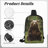 NCMDNWAUCK Sling Bag Hi Bear Sit on the lawn Cross Chest Bag Sling Backpack for Travel Crossbody Shoulder Bag