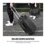 Neewer 2 - in - 1 Convertible Wheeled Camera Backpack, Rolling Luggage Case with Telescopic Handle and Anti - Shock Dividers for DSLR Cameras, Lenses, Hoods, Strobes, Tripod, and Other Accessories