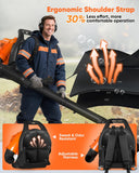 NEO - TEC 52 cc Gas Backpack Leaf Blower 564 CFM 216 MPH 2 - Cycle Engine Padded Harness Anti - Vibration Easy - Start Back Pack Leaf Blowers Gas for Lawn Yard Care - Gifts for Dad