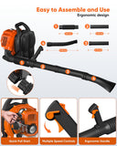 NEO - TEC 52 cc Gas Backpack Leaf Blower 564 CFM 216 MPH 2 - Cycle Engine Padded Harness Anti - Vibration Easy - Start Back Pack Leaf Blowers Gas for Lawn Yard Care - Gifts for Dad