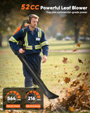 NEO - TEC 52 cc Gas Backpack Leaf Blower 564 CFM 216 MPH 2 - Cycle Engine Padded Harness Anti - Vibration Easy - Start Back Pack Leaf Blowers Gas for Lawn Yard Care - Gifts for Dad