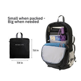 Nereiva Foldable Backpack with Rain Cover - Multiple Pockets - Waterproof Lightweight Packable Backpack for Travel Camping, 35L Hiking Foldable Daypack for Men Women Black