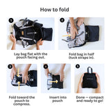 Nereiva Foldable Backpack with Rain Cover - Multiple Pockets - Waterproof Lightweight Packable Backpack for Travel Camping, 35L Hiking Foldable Daypack for Men Women Black