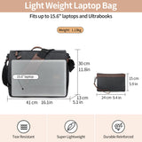 Nerlion Messenger Bag 15.6 Inch Laptop Bag Computer Bag Canvas Water - resistant Shoulder Bag Work Briefcase Bookbag for College (15.6", Dark Gray)