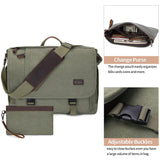 Nerlion Messenger Bag for Men 17 - 17.3 Inch Laptop Bag Canvas Water - resistant Computer Bag Shoulder Bag Work Briefcase Bookbag for College (Green)