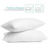 Nestl 2 Pack Toddler Pillow for Sleeping 13 x 18, Small Kids Pillow for Travel, Car, School, Nap, & Toddler Bed, Machine Washable Soft Cotton Child 2 Year Old and Up - White