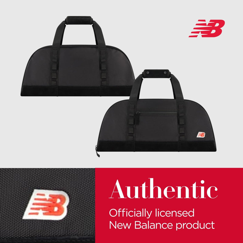 New Balance Duffel Bag, Legacy Icon Commuter Travel Bag for Men and Women, Black, One Size