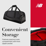 New Balance Duffel Bag, Legacy Icon Commuter Travel Bag for Men and Women, Black, One Size