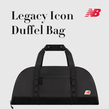 New Balance Duffel Bag, Legacy Icon Commuter Travel Bag for Men and Women, Black, One Size