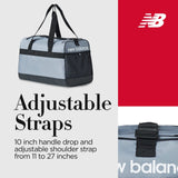 New Balance Duffel Bag, Small Carry On Travel Gym Bag with Carry Handles and Shoulder Strap, Grey