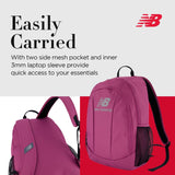 New Balance Laptop Backpack, Commuter Travel Bag for Men and Women, Burgundy, 19 Inch