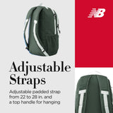 New Balance Laptop Backpack, Core Performance Travel Bag for Men and Women, Green, One Size