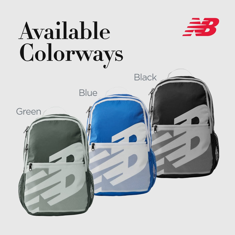 New Balance Laptop Backpack, Core Performance Travel Bag for Men and Women, Green, One Size
