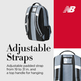 New Balance Laptop Backpack, Team Travel Sports Gym Bag for Men and Women, Grey, 18 Inch