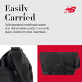 New Balance Messenger Bag, Athletics Collection Travel Handbag for Men and Women, Black, One Size