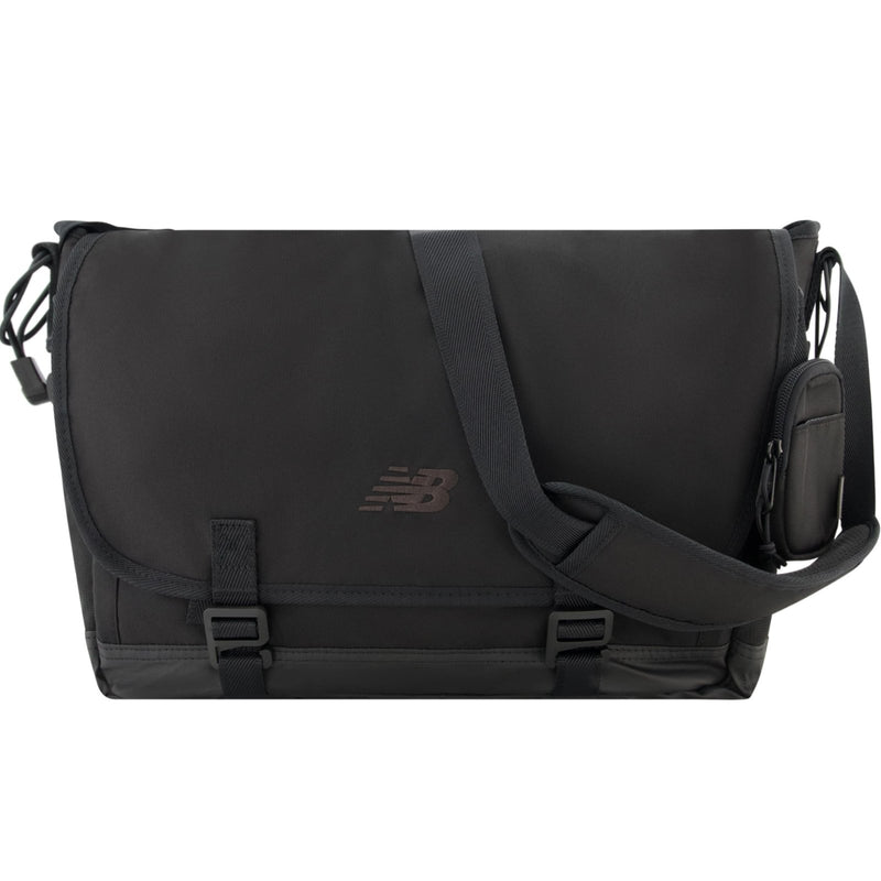 New Balance Messenger Bag, Athletics Collection Travel Handbag for Men and Women, Black, One Size