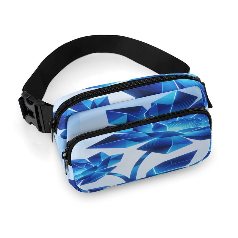 New Blue Flowers Waist Bags Waist Packs with Adjustable Strap Classic Twill Fabric Fanny Bag for Workout