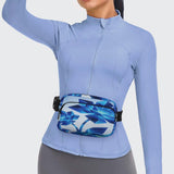 New Blue Flowers Waist Bags Waist Packs with Adjustable Strap Classic Twill Fabric Fanny Bag for Workout