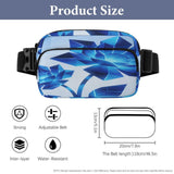 New Blue Flowers Waist Bags Waist Packs with Adjustable Strap Classic Twill Fabric Fanny Bag for Workout