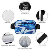 New Blue Flowers Waist Bags Waist Packs with Adjustable Strap Classic Twill Fabric Fanny Bag for Workout