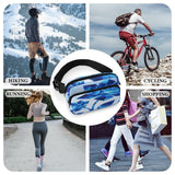 New Blue Flowers Waist Bags Waist Packs with Adjustable Strap Classic Twill Fabric Fanny Bag for Workout