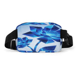 New Blue Flowers Waist Bags Waist Packs with Adjustable Strap Classic Twill Fabric Fanny Bag for Workout