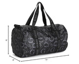 NEW GUESS Black Grey G Logo Gym Weekend Travel Lightweight Small Duffle Bag Handbag