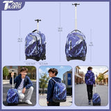 NEW TILAMI 18 inch Rolling Backpack Boys for School – Durable, Waterproof, Adjustable Handle, Stair Climbing, Variety of Colors & Patterns, Lightning Purple