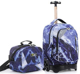 NEW TILAMI 18 inch Rolling Backpack Boys for School – Durable, Waterproof, Adjustable Handle, Stair Climbing, Variety of Colors & Patterns, Lightning Purple