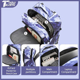 NEW TILAMI 18 inch Rolling Backpack Boys for School – Durable, Waterproof, Adjustable Handle, Stair Climbing, Variety of Colors & Patterns, Lightning Purple