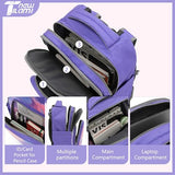 NEW TILAMI 18 inch Rolling Backpack Boys & Girls for School – Durable, Waterproof, Adjustable Handle, Ideal for Travel & Daily Use, Purple Sky