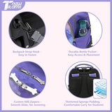 NEW TILAMI 18 inch Rolling Backpack Boys & Girls for School – Durable, Waterproof, Adjustable Handle, Ideal for Travel & Daily Use, Purple Sky