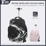 NEW TILAMI 18 inch Rolling Backpack for Kids - Waterproof, Stair-Climbing, Durable, Personalized Design for School, Travel, Black