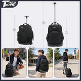 NEW TILAMI 18 inch Rolling Backpack for Kids - Waterproof, Stair-Climbing, Durable, Personalized Design for School, Travel, Black