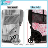 NEW TILAMI 18 Inch Rolling Backpack with Wheels for Girls Boys Kids Laptop Backpack School Travel, Pink Flowers