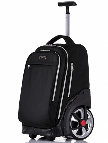 NEW TILAMI 19 inch Rolling Backpack Teens Rolling Backpack Cute Wheeled Laptop Backpack Bookbag Roller Travel Bag College, Black | Backpacks4Less