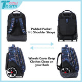 NEW TILAMI 19 inch Rolling Backpack Teens Rolling Backpack Cute Wheeled Laptop Backpack Bookbag Roller Travel Bag College, Doodle Grey