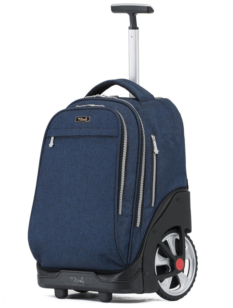 NEW TILAMI 19 inch Rolling Backpack Teens Rolling Backpack Cute Wheeled Laptop Backpack Bookbag Roller Travel Bag College, Navy Blue | Backpacks4Less