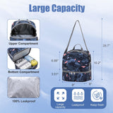 NEW TILAMI 19 Inch Rolling Backpack with Lunch Bag for Girls Boys Wheeled Laptop Backpack Durable Carry - on Bag School Travel, Doodle Grey