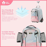 NEW TILAMI 20" Rolling Backpack for Teens Adults, Climbing Stairs Waterproof Backpack with Wheels for School Business Trave Camping with Laptop Compartment, Fit 17 Inch Laptop, Pink Dawn