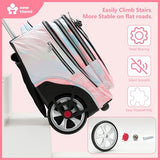 NEW TILAMI 20" Rolling Backpack for Teens Adults, Climbing Stairs Waterproof Backpack with Wheels for School Business Trave Camping with Laptop Compartment, Fit 17 Inch Laptop, Pink Dawn